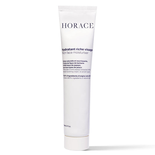 HORACE Rich Face Moisturizer for Men - Hydrating Cream with Organic Prickly Pear Oil and Shea Butter - Moisturising Skincare for All Skin Types - Unscented, 2.5 fl.oz