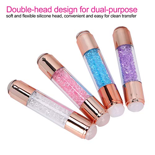 4Sets Manicure Art Stampers Silicone Stamp Pens Nail Stamping Plates Double Ended W/Nail Seal Plate Manicure Stamp Pen for home nail salon use