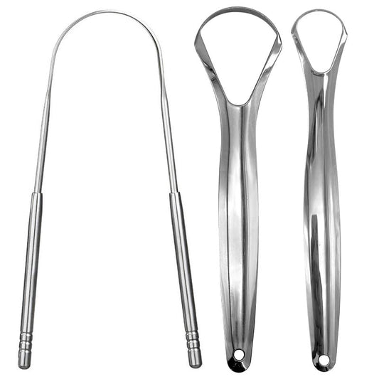 3 Pack Metal Tongue Scraper,Stainless Steel Tongue Scraper for Adults Mouth Cleaning