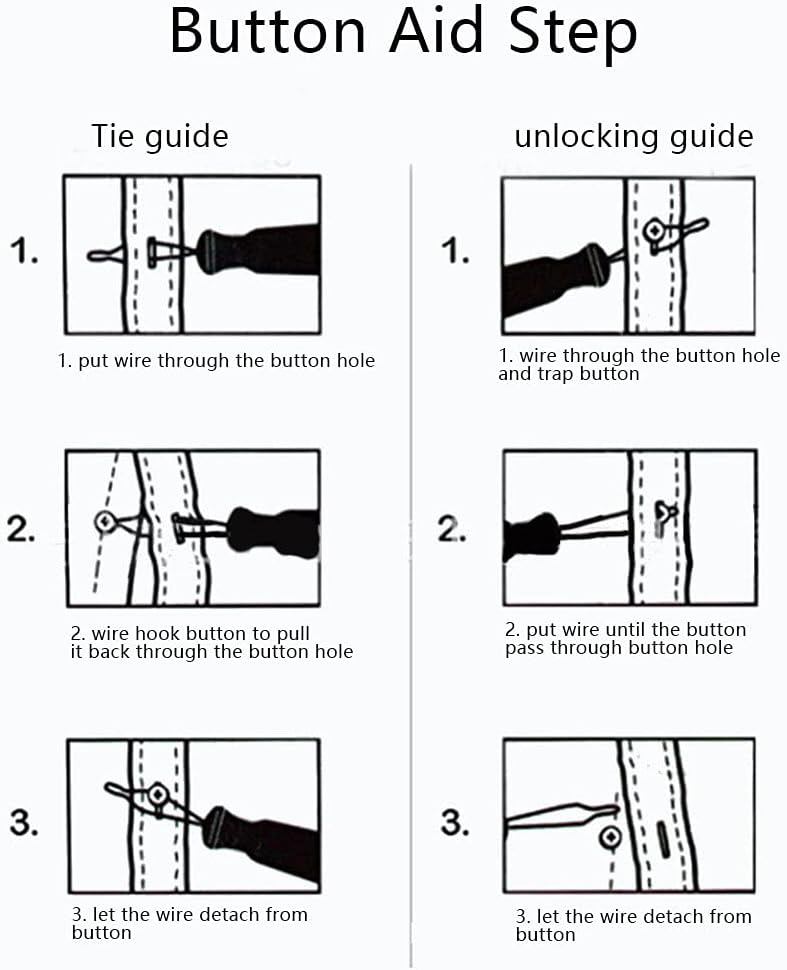 2 Pack Button Hook and Zipper Pull Helper - Dressing Button Aid Assist Tool for Arthritis Disabled Elderly - 2 in 1 Dressing Aids Tool