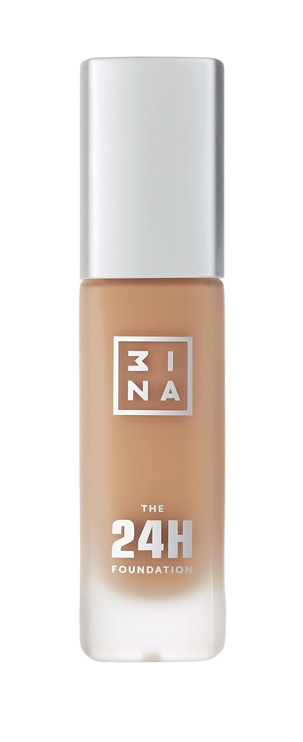 3INA The 24H Foundation 618-24H Long-Wearing Formula - Medium To High Buildable Coverage - Smooth Matte Finish - Expanded Shade Selection - Waterproof, Cruelty Free, Vegan Makeup - 1.01 Oz