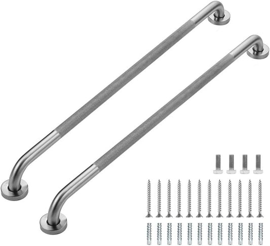 Grab Bars for Shower, 2 Pack 36-Inch Anti Slip Shower Handles for Elderly, Safety Shower Grab Bar, Stainless Steel Handicap Grab Bars for Bathroom,Toilet (Brushed Nickel, 1" Diameter)