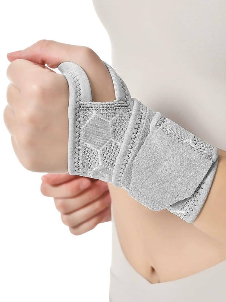 Ultra Thin Breathable Outdoor Compression Anti-Slip Elastic Sports Wrist Support Tendon Support Wrist Brace, Carpal Tunnel Brace,Gym Protection(Unisex) (Grey)
