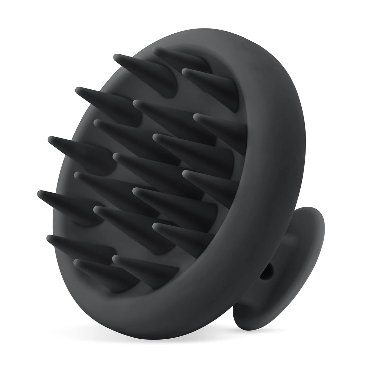 HEETA Scalp Massager Hair Growth, Scalp Scrubber with Soft Bristles, Integrated Silicone Design, Exfoliator for Dandruff Removal & Relaxation, Shampoo Brush Fit Wet Dry Hair Use, Black