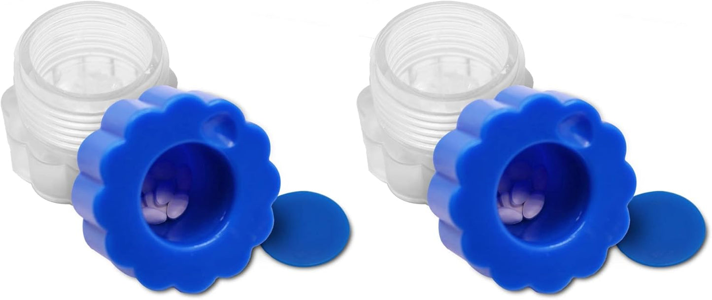 KMINA - Pill Crusher Grinder Fine Powder (x2 Units), Vitamine for Small or Large Pills, Manual Medicine, Tablet Elderly