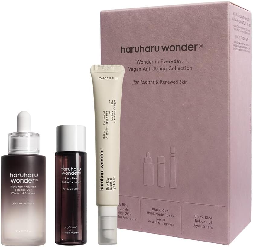 Haruharu Wonder Vegan Well-Aging Collection, Gift Box for Special Day, Suitable for All Skin Types