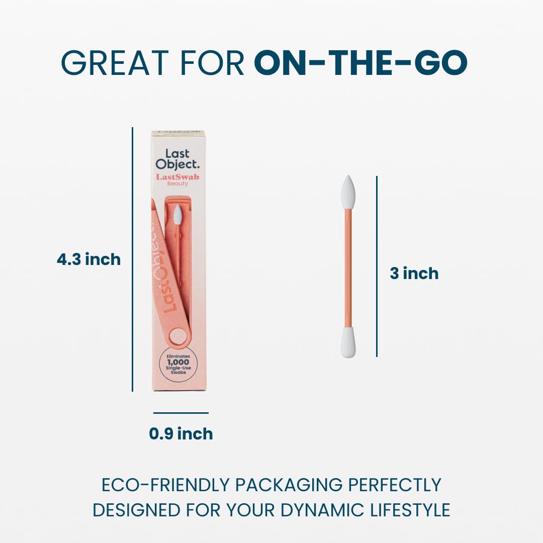LastSwab® Reusable Cotton Swabs for Gentle and Eco-Friendly Beauty Routines - The Sustainable Alternative to Single-Use Q Tips - Zero Waste & Easy to Clean - Comes with a Convenient Travel Case Holder