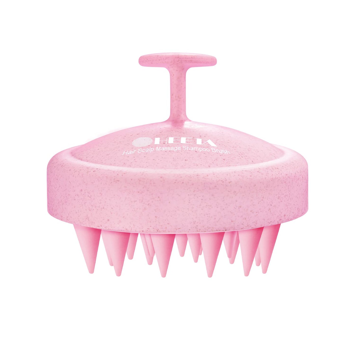 HEETA Scalp Massager Hair Growth, Soft Silicone Scalp Scrubber Shampoo Brush for Exfoliation, Dandruff Removal & Head Massage Stress Relax, Wet & Dry Use for Thick, Thin Hair Care, Wheat Straw Pink