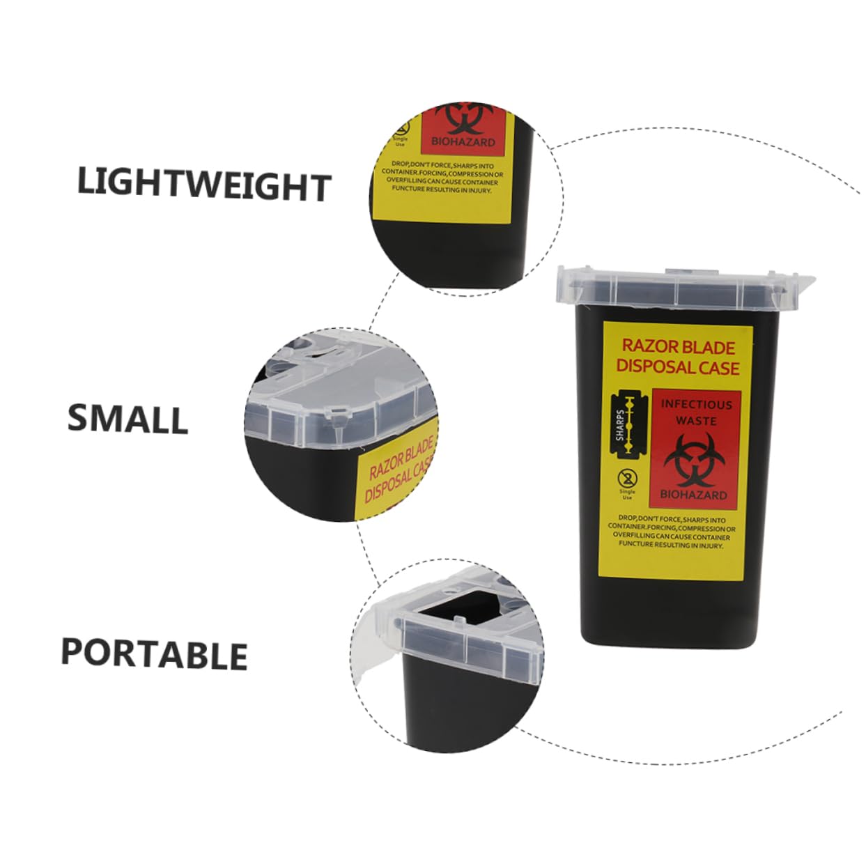 2pcs Boxes Blade Storage Box Razor Disposal Case Barber Blade Garbage Cans Storage Disposable Containers Square Tool Portable Shaver Waste Blades Containers Blades Dispenser Makeup