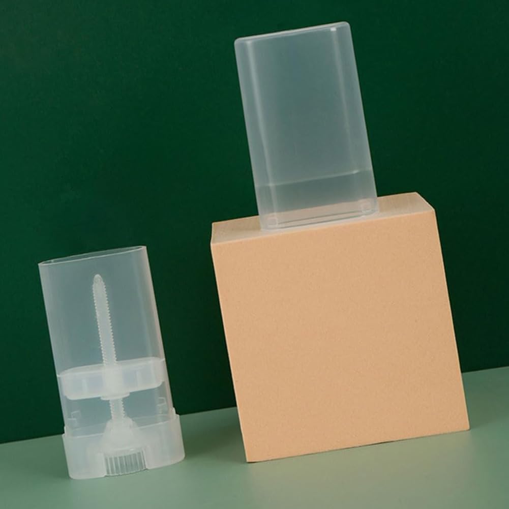 3 Pack Clear Plastic Oval Deodorant Containers - 15ml Twist-Up Lip Balm Tubes for DIY Lipstick, Crayon, Chapstick, and Aromatherapy-BPA Free,Empty Reusable Tubes with Caps for Beauty and Personal Care