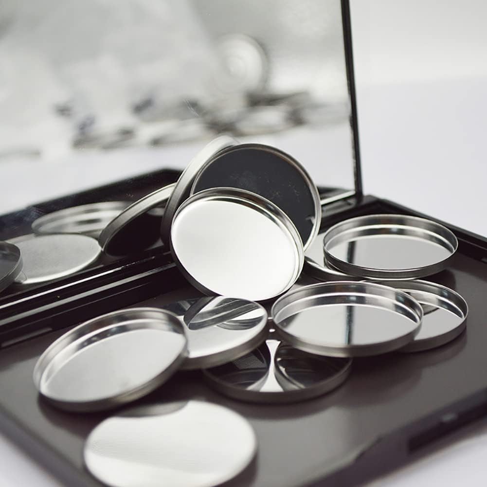 20 Pcs Metal Eyeshadow Pans Round Empty Round Eyeshadow Palette Cosmetic Eyeshadow Tin Reffilable Blush Pans Compact Makeup Tin