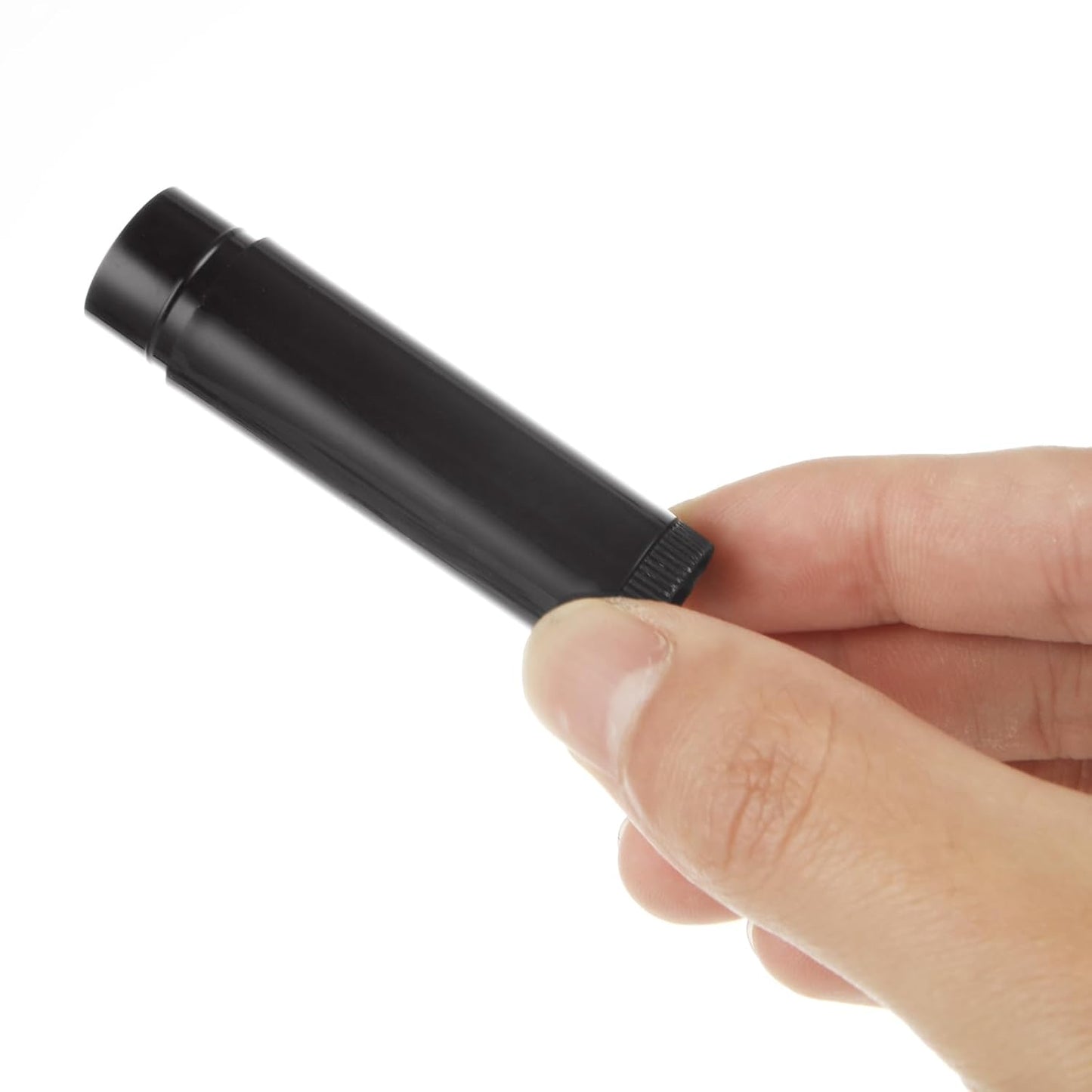 100Pack Plastic Lip Balm Tubes 5ml/5g Black Lip Balm Containers, Chapstick Tubes Empty with Filling Tray and Spatula, Rotating Type Refill Lip with Cap for DIY