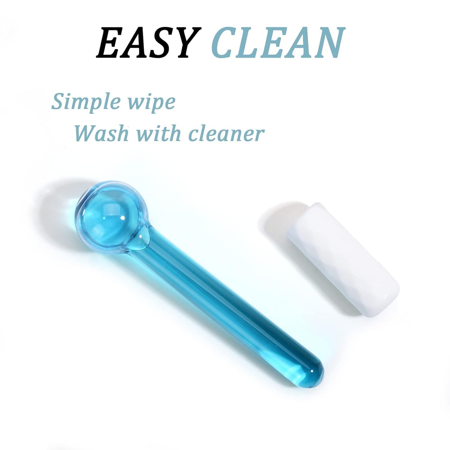 ICE Globes Small Balls for Eyes, 2 PCS Blue Facial Globes for Massage Tool, Facial Roller Cold Skin Massagers, Tighten Skin, Reduce Puffiness and Dark Circles, Enhance Circulation