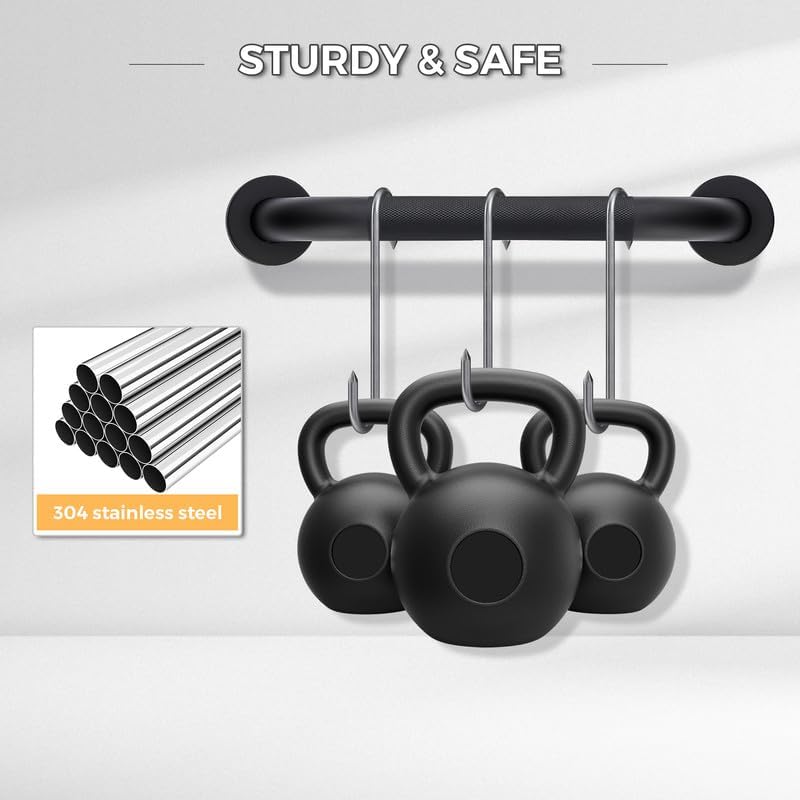 Grab Bars for Shower, 2 Pack 32-Inch Anti Slip Shower Handles for Elderly, Safety Shower Grab Bar, Stainless Steel Handicap Grab Bars for Bathroom (Black 1" Diameter)