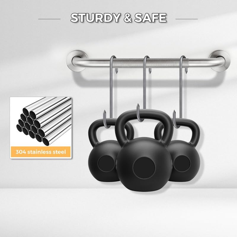 Grab Bars for Shower, 1 Pack 12-Inch Anti Slip Shower Handles for Elderly, Safety Shower Grab Bar, Stainless Steel Handicap Grab Bars for Bathroom,Toilet (Brushed Nickel, 1" Diameter)