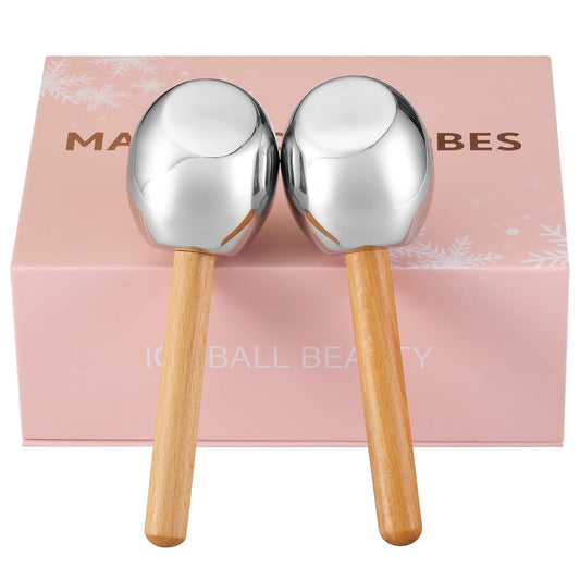 Ice Globes-Facial Skin Care Tools for Women,Ice Globes for Face-Unbreakable Steel Cooling Roller,Cryo Sticks for Face -Tighten Skin and Reduce Puffiness