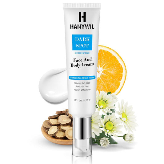 HANYWIL Dark Spot Corrector Cream for Hyperpigmentation,Brightening Serum for Face & Body,Rapid Fade Treatment for Sun Spots, Age Spots & Melasma,Dermatologist-Tested Skin Tone Evenser (2.0 Fl Oz)