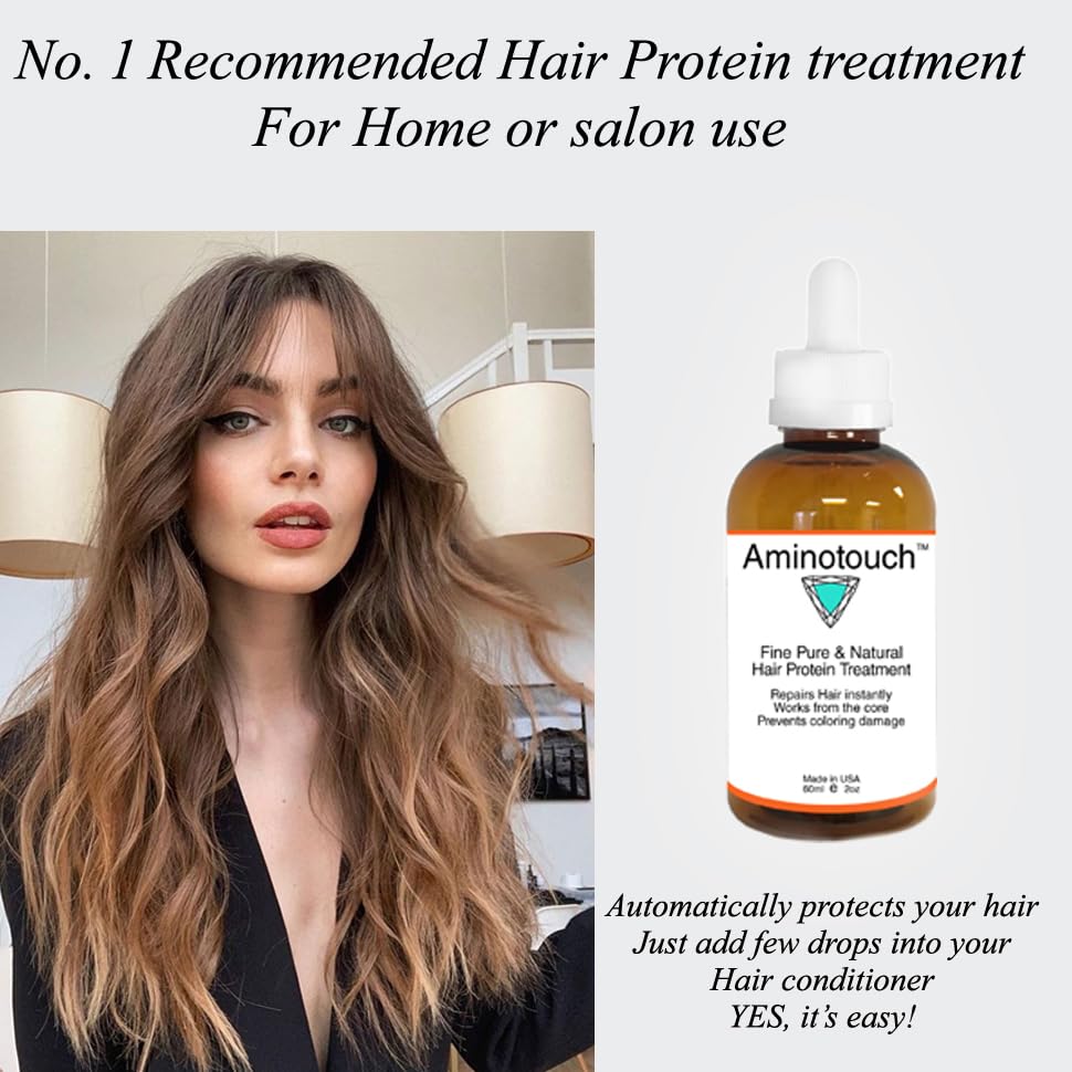 Aminotouch Natural Pure Protein Treatment - Collagen and Keratin Rescue Shot for Long Hair Growth, Damage Repair, Split Ends Prevention, and Hair Strengthening