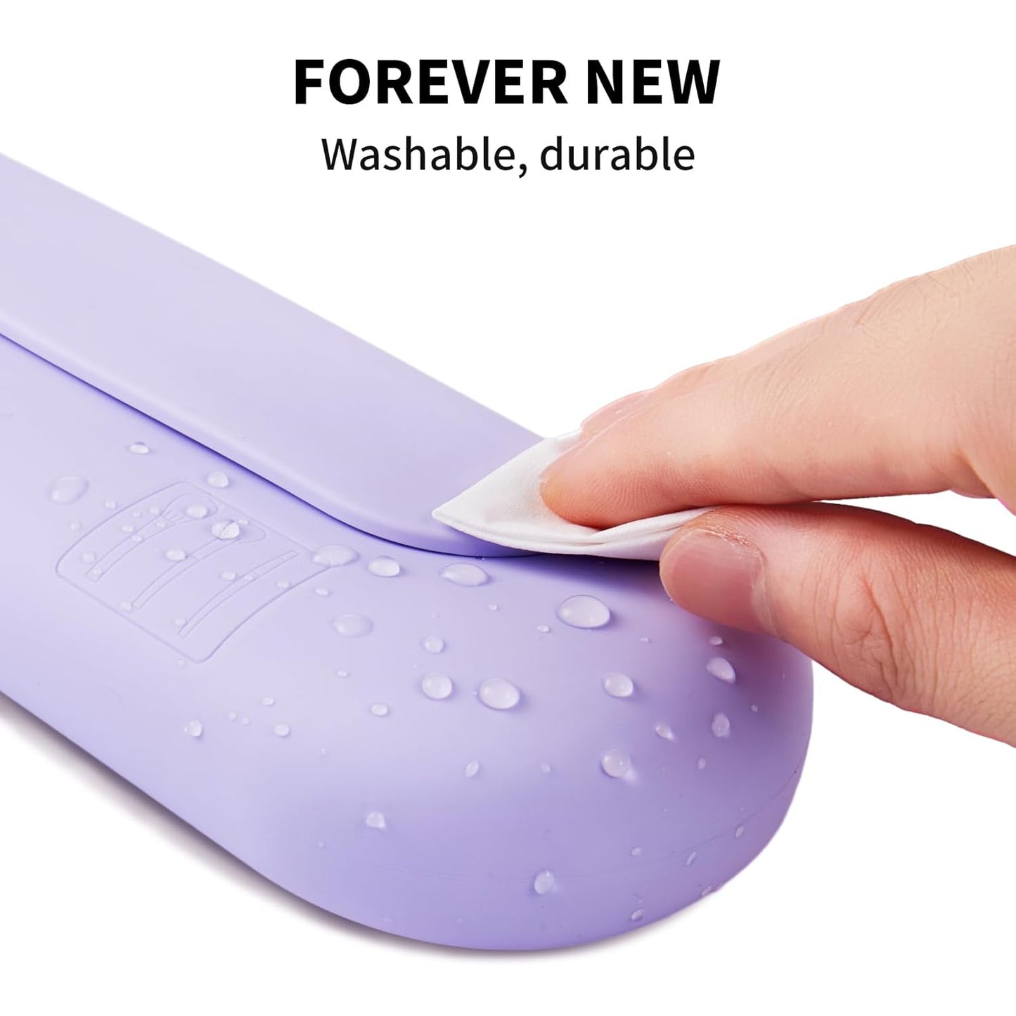 Silicone Makeup Brush Holder Travel Cosmetic Bag：Soft Portable Cosmetic Face Brushes Holder with Upgrade Anti-Fall Out Magnetic Closure, Large Travel Makeup Brush Case - Lavender