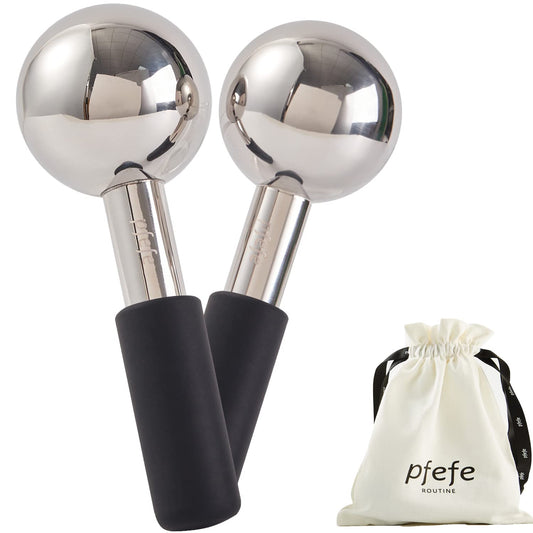 Ice Globes for Face & Eyes, Unbreakable Stainless Steel Cryo Sticks for Beauty Routines, Facials Cold Roller Cooling Globes for Puffiness, Wrinkles, Dark Circles, Headaches