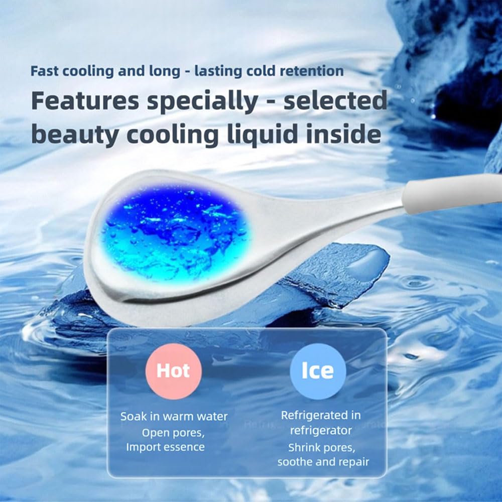 Ice Globes for Face & Eyes, Unbreakable Stainless Steel Cryo Sticks for Beauty Routines, Facials Cold Roller Cooling Globes for Puffiness, Wrinkles, Dark Circles, Headaches(White)