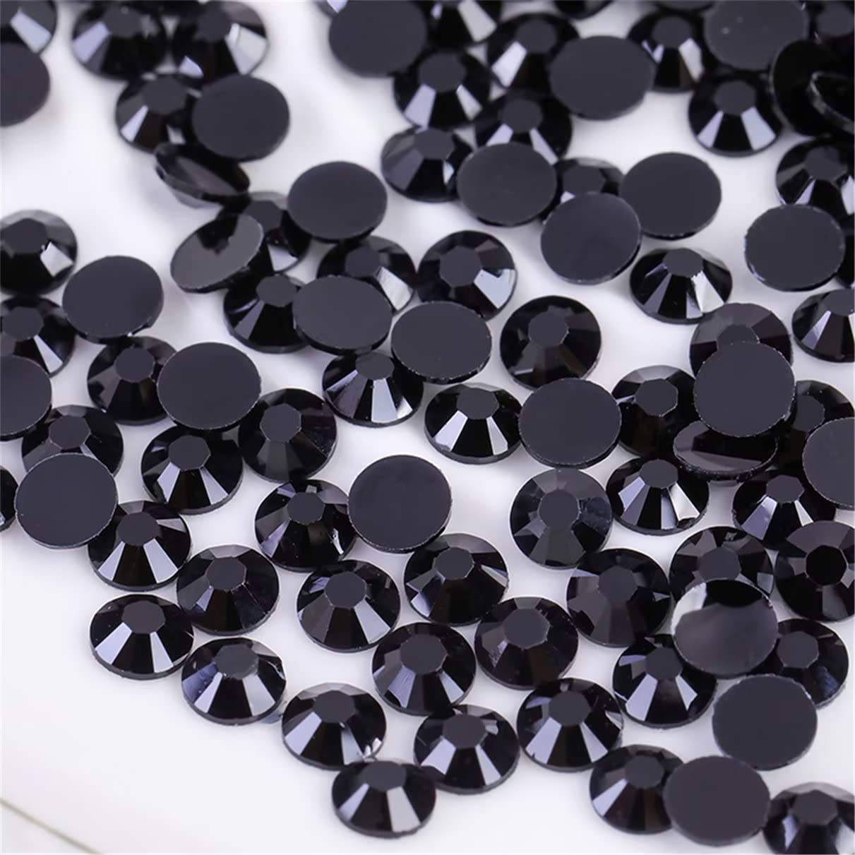 3000 Pieces SS12 3mm Flatback Rhinestones Clear Glass Round Gems Crystals for Nail Art DIY Crafts Clothes Shoes Bags （Black）