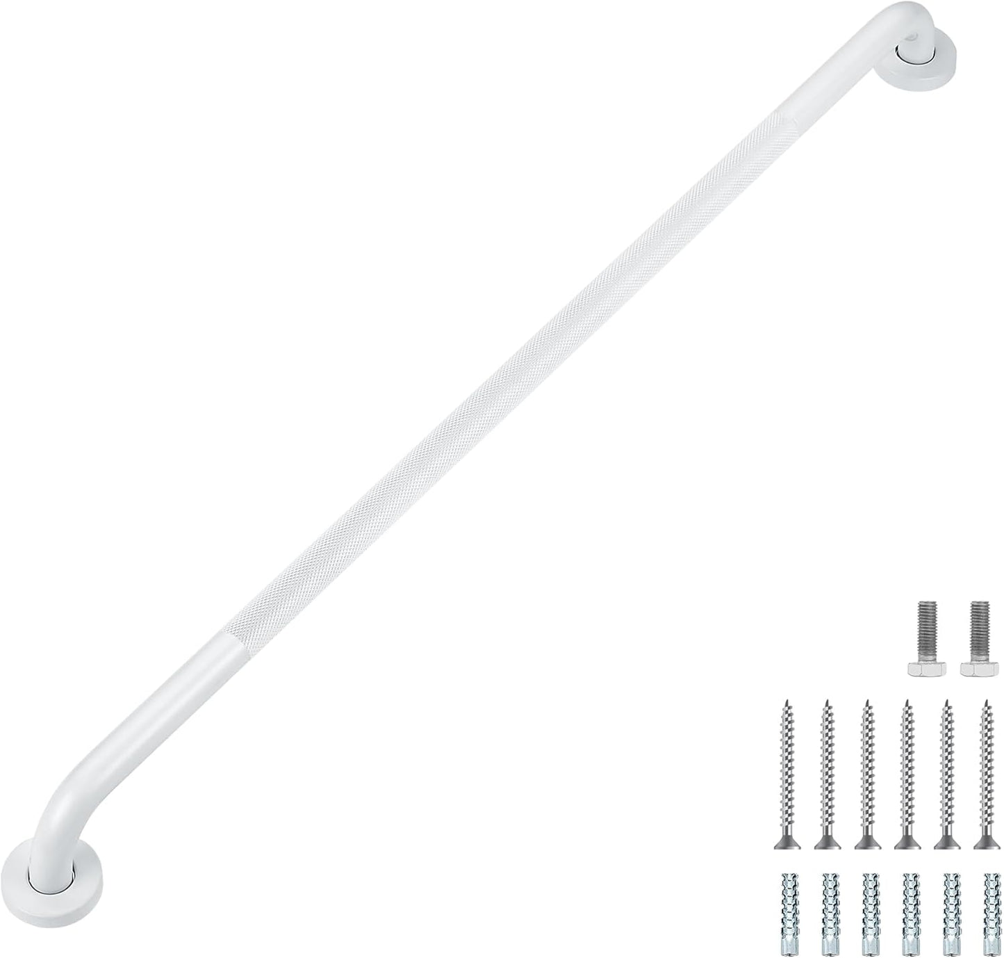 Grab Bars for Shower, 1 Pack 36-Inch Anti Slip Shower Handles for Elderly, Safety Shower Grab Bar, Stainless Steel Handicap Grab Bars for Bathroom (White 1" Diameter)