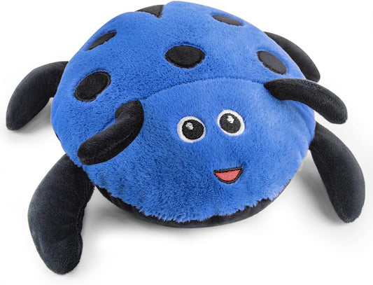 Microwavable Heating Pad for Pain Relief, Cute Unscented Stuffed Animal Moist Heat Pad for Neck, Shoulder, Stitched Heatable Soft Pillow for Cramps, Period, Gift for Women & Kids (Blue)