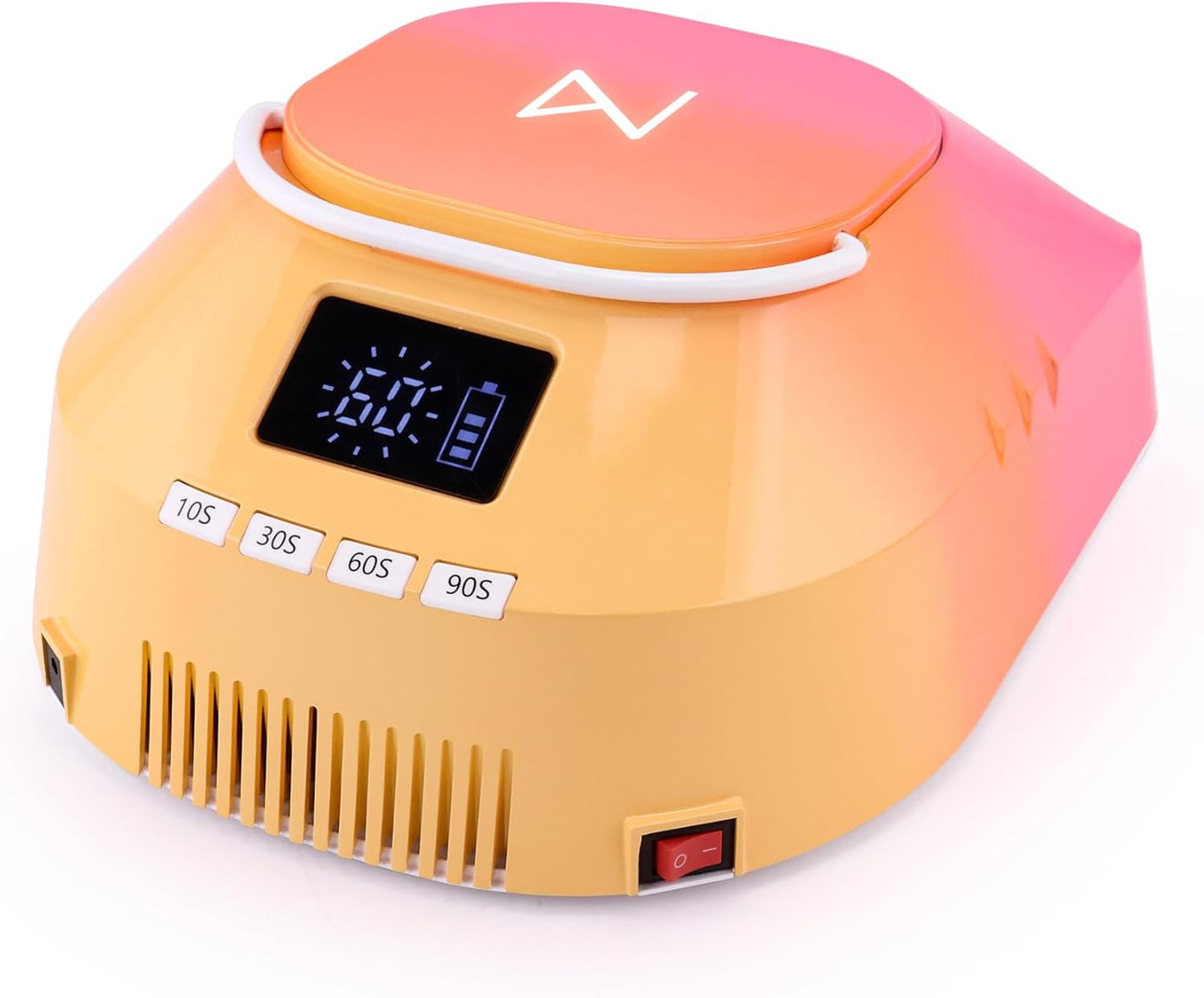 GlowPro Professional Hybrid 86W Wireless Rechargeable LED Nail Curing Lamp - Dries Gel Nails Fast, Ideal for Manicure & Pedicure (Ombre Orange)