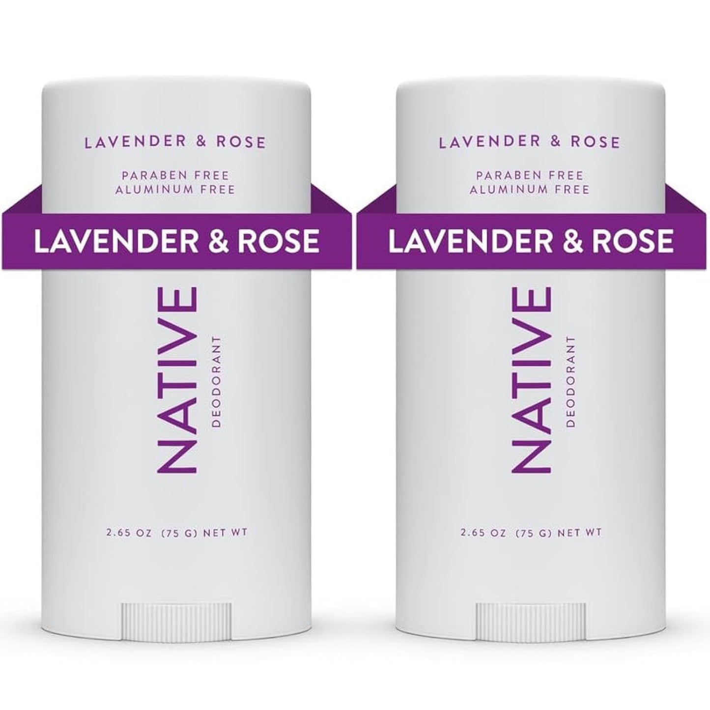 Native Deodorant Contains Naturally Derived Ingredients, 72 Hour Odor Control | Deodorant for Women and Men, Aluminum Free with Baking Soda, Coconut Oil and Shea Butter | Lavender & Rose, 2-Pack