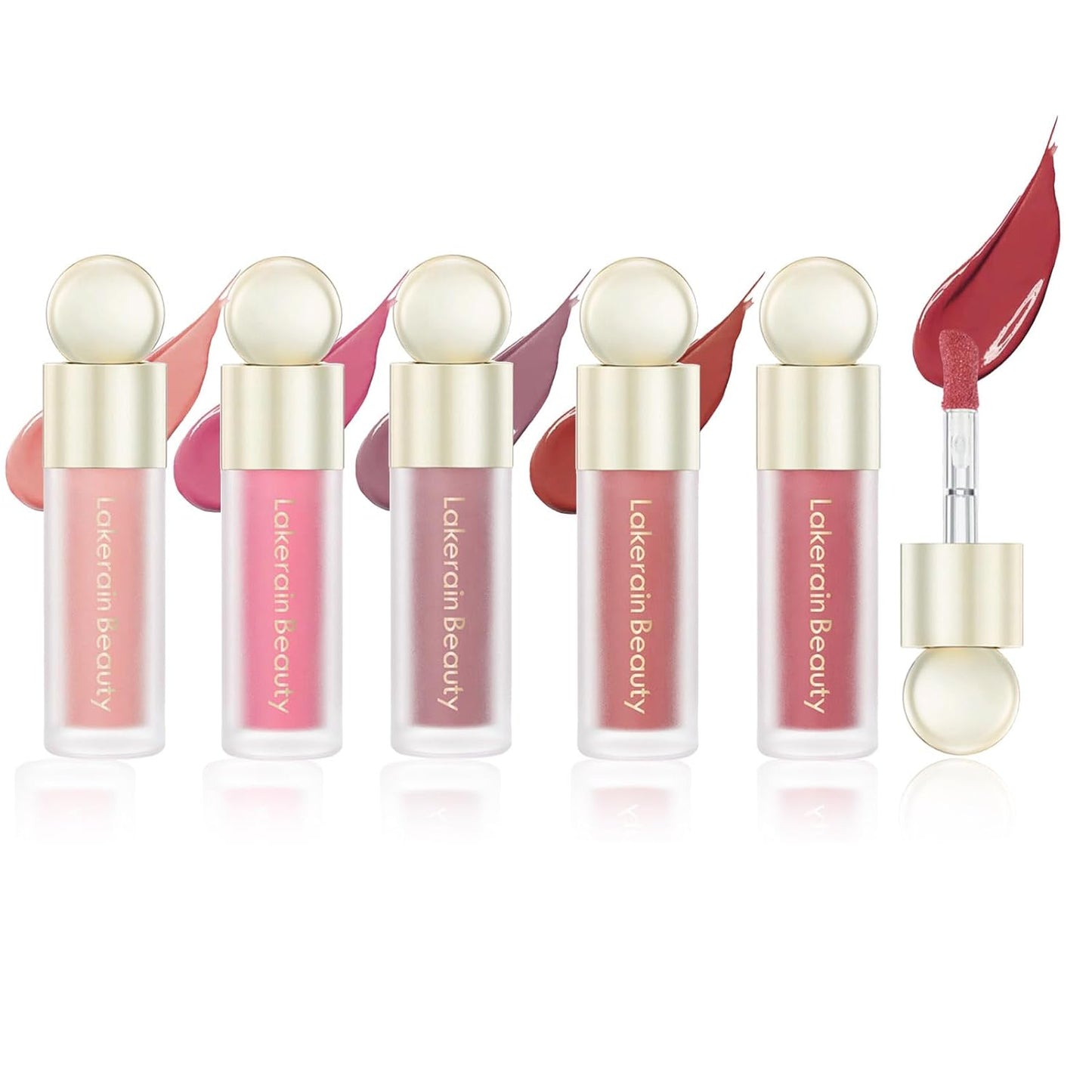 5 PCS Liquid Blush Soft Cream Face Blusher Stick Cream Blush For Cheeks Natural Long-Lasting Matte Finish Looking Waterproof Moisturizing Lightweight Blendable Feel