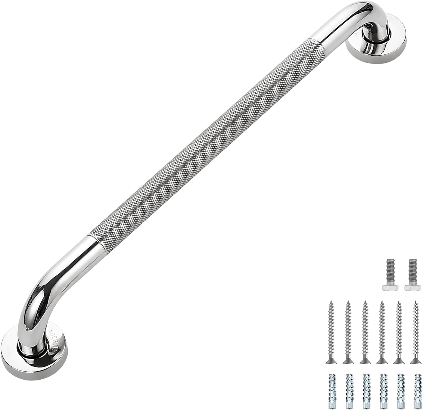 Grab Bars for Shower, 2 Pack 20-Inch Anti Slip Shower Handles for Elderly, Safety Shower Grab Bar, Stainless Steel Handicap Grab Bars for Bathroom (Polished Nickel 1" Diameter)