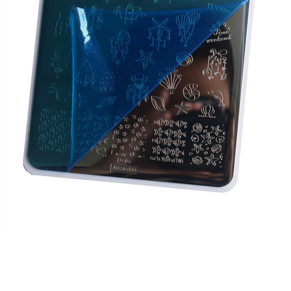 2Pcs/Set Animal Zebra Strips Stamping Template Geometry Letter Words Creative Large Size Nail Plate Printer Nail Image Plate 14.5×9.5cm (D04/D08)