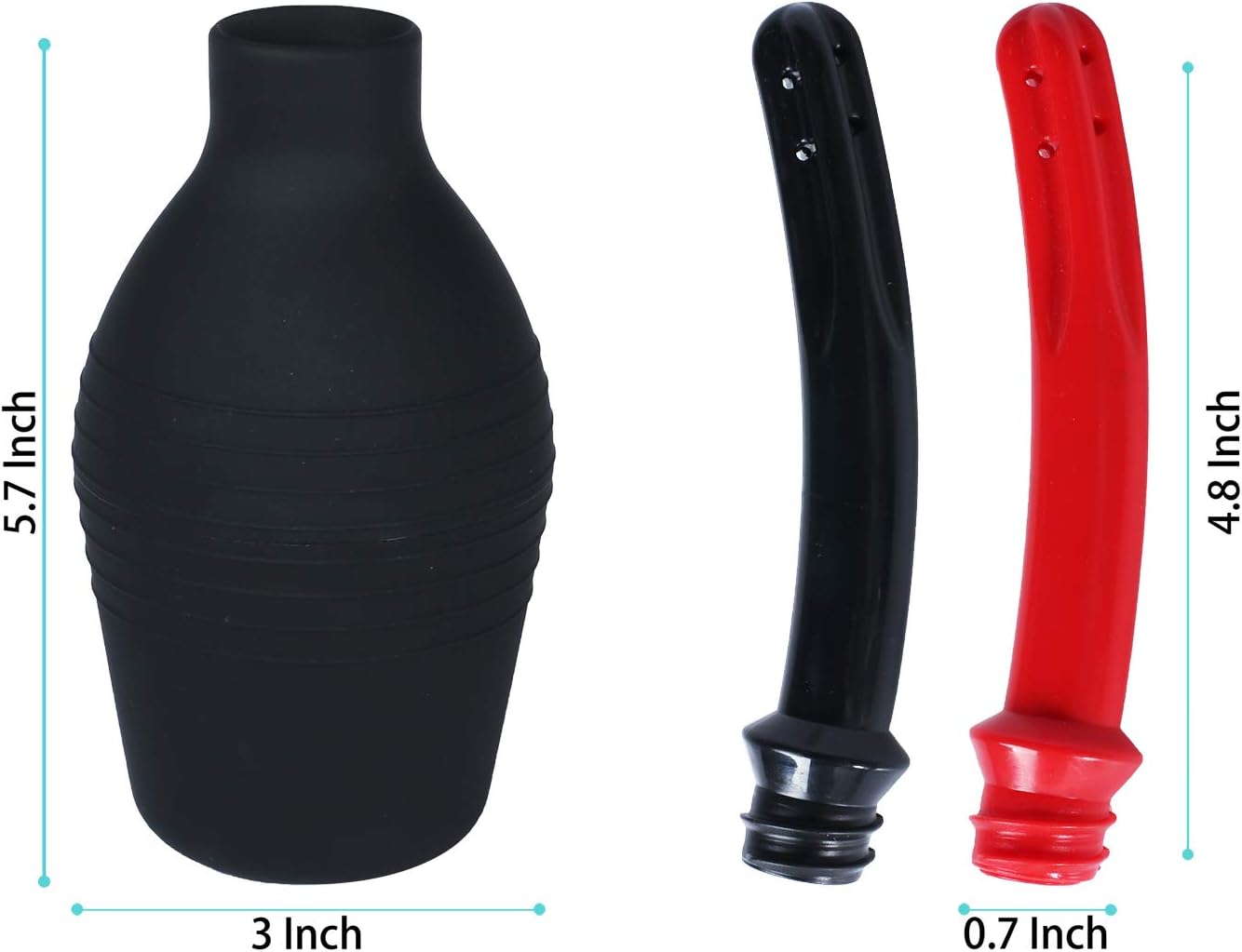 Abyclean Anal Douche Enema Bulb Vaginal Douche Enema Cleaner for Women’s or Man’s Health with 2 Nozzles (310ml Black)