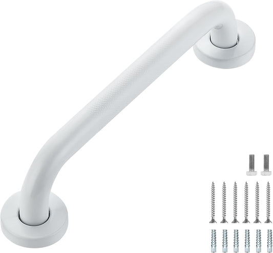 Grab Bars for Shower, 1 Pack 12-Inch Anti Slip Shower Handles for Elderly, Safety Shower Grab Bar, Stainless Steel Handicap Grab Bars for Bathroom (White 1" Diameter)