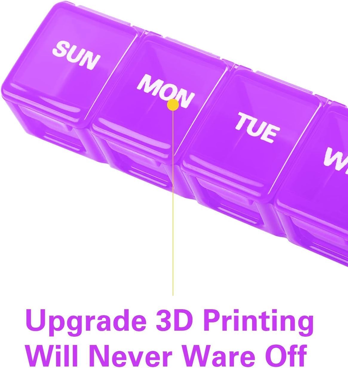 BUG HULL Weekly Pill Organizer Large 2 Packs, Extra Large Travel Pill Organizers, Pill Box 7 Day, Travel Pill Case, Medicine Pill Organizer for Vitamins, Supplements and Medications (White+Pink)