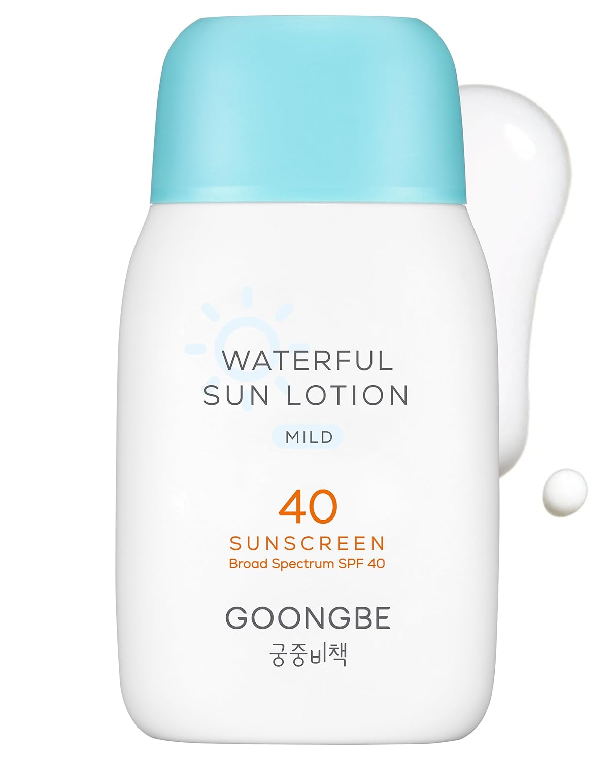 Waterful Sun Lotion Mild SPF 40 - Zinc Oxide Water Resistant Mineral Sunscreen for Babies, Kids & Adults - Hypoallergenic, Vegan, Reef-Safe - Korean Sun Care for Sensitive Skin, 2.82 fl.oz.