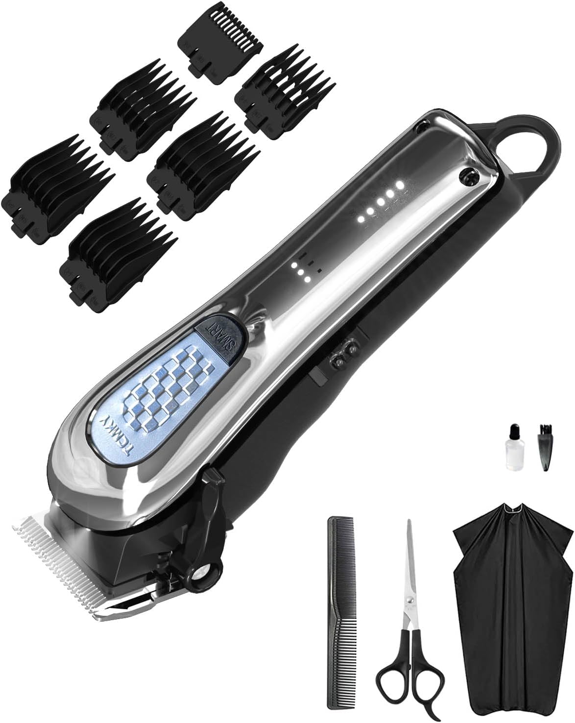 Hair Clippers for Men Cordless&Corded Barber Clippers for Hair Cutting & Grooming Professional Hair Trimmer for Men Rechargeable Hair Trimmer Kit for Household (Silvery)