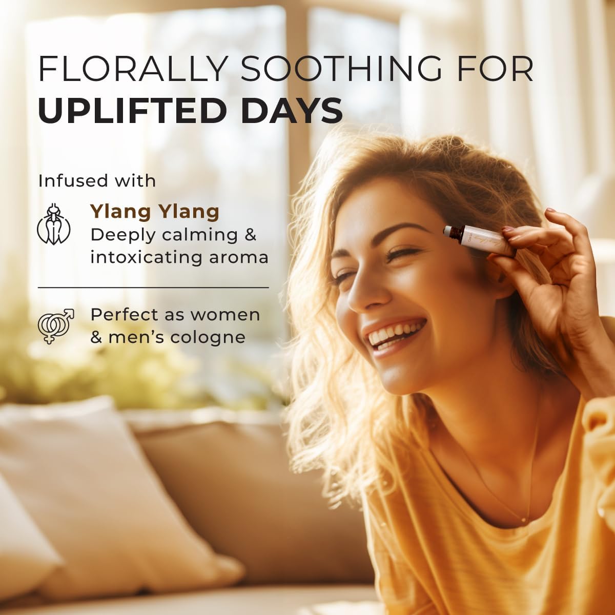 Gya Labs Ylang Ylang Essential Oil Roll on for Skin - 100% Pure Natural Ylang-Ylang Perfume Oil Roller, Exotic Long Lasting Floral Scent, Refined Aromatherapy, Travel Size (0.34 Fl Oz)