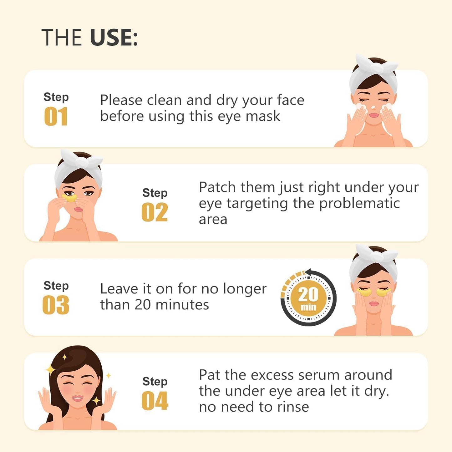 30 Pairs 24K Gold Under Eye Patches Face Masks Dark Circles Puffy Eye Bags Collagen Skincare Spa Trip Eye Mask