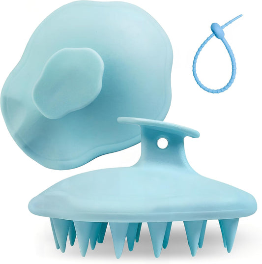Halocalm Scalp Massager for Hair Growth – Silicone Shampoo Brush for Wet & Dry Hair, Integrated Design, Effective Scalp Scrubber for Shower & Relaxation (Blue)