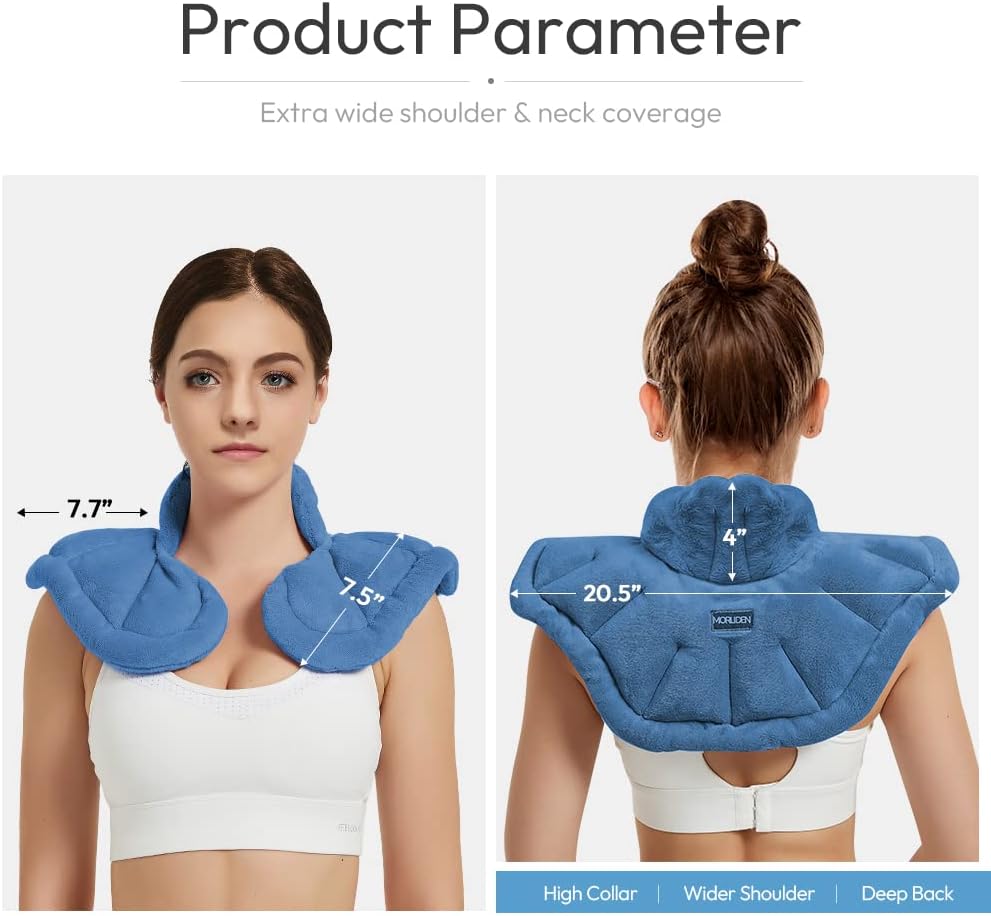 Microwavable Heated Neck Wrap Warmer and Shoulder Heating Pad Microwave, Weighted Microwave Heating Pad for Neck and Shoulders Hot and Cold Compress