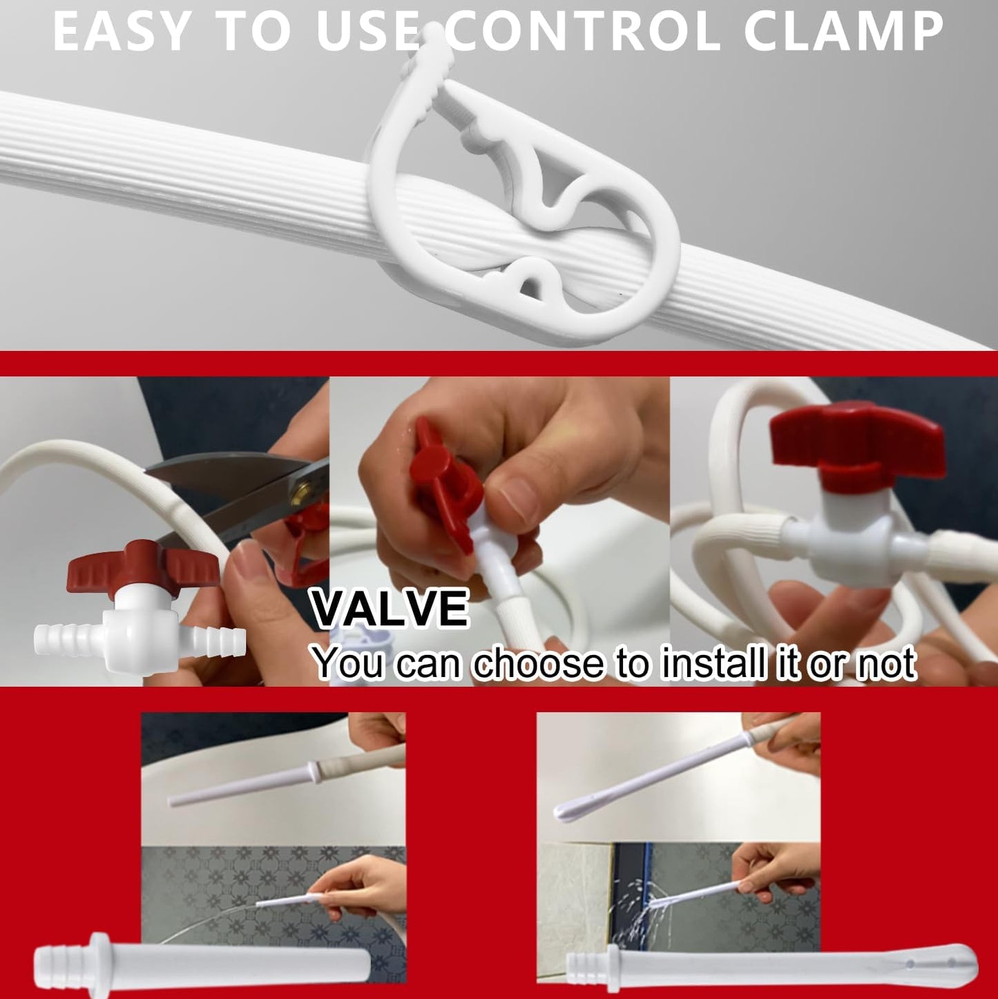 2 L Home Enema Bag Kit with 2 Enema Tips,60 inch Long Silicone Hose, Controlable Water Flow Valve, Hot-Water Bottle for Colon Cleansing Enemas (Upgraded-red)