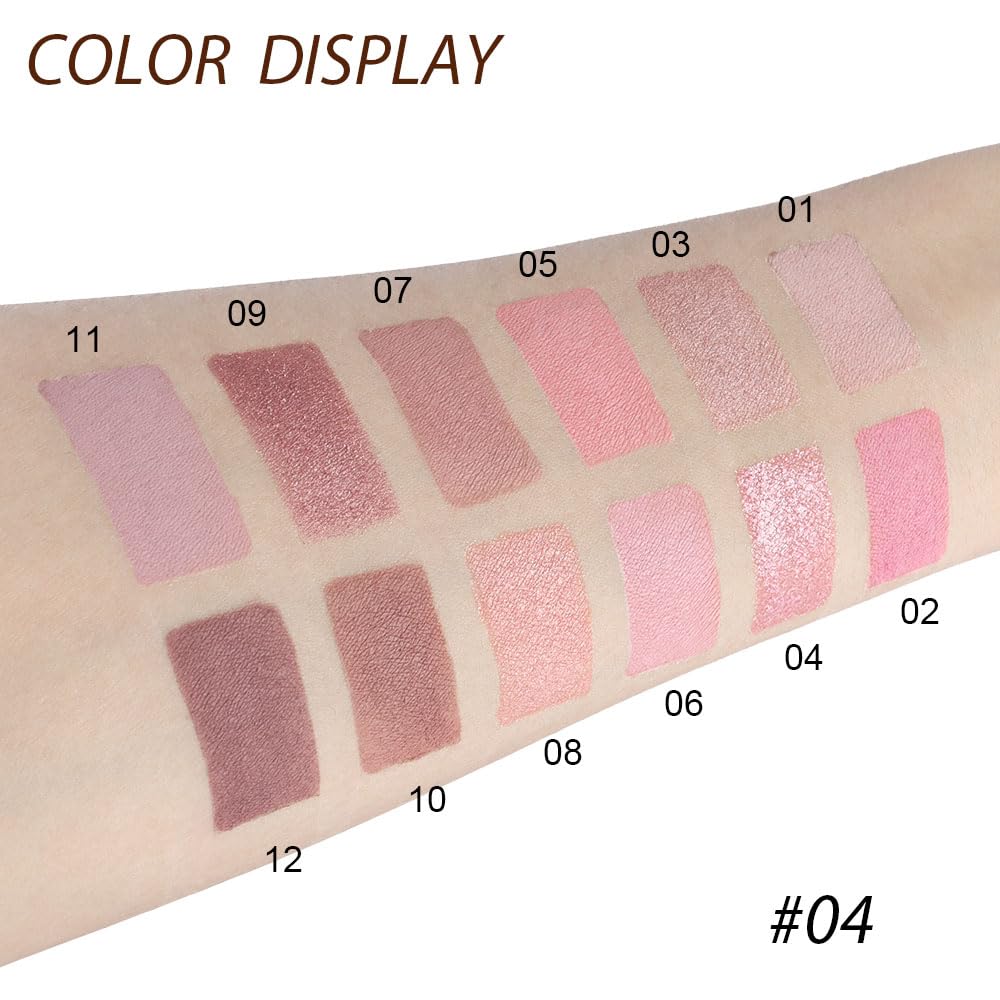 12 Colors Nude Brown Pink Matte Shimmer Eyeshadow Palette for Eye Makeup,High Pigmented Tan Purple Eye Shadow Primers Powder Palet de sombras de ojos