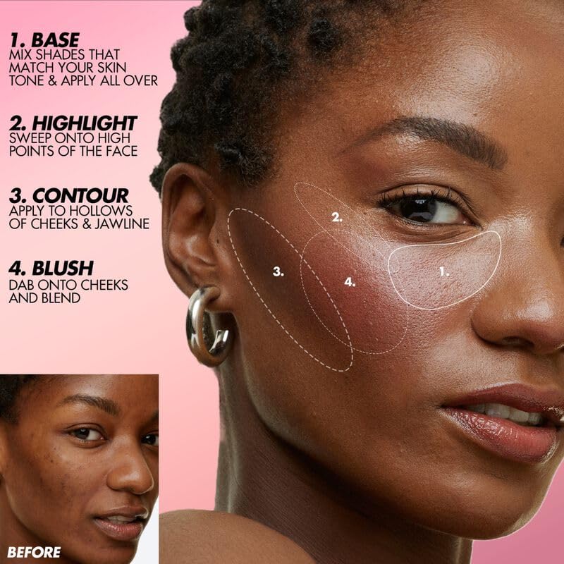 HD Skin Face Essentials Palette with Highlighters - Tan to Deep - Harmony 3 by Make Up For Ever for Women for Face and Cheek