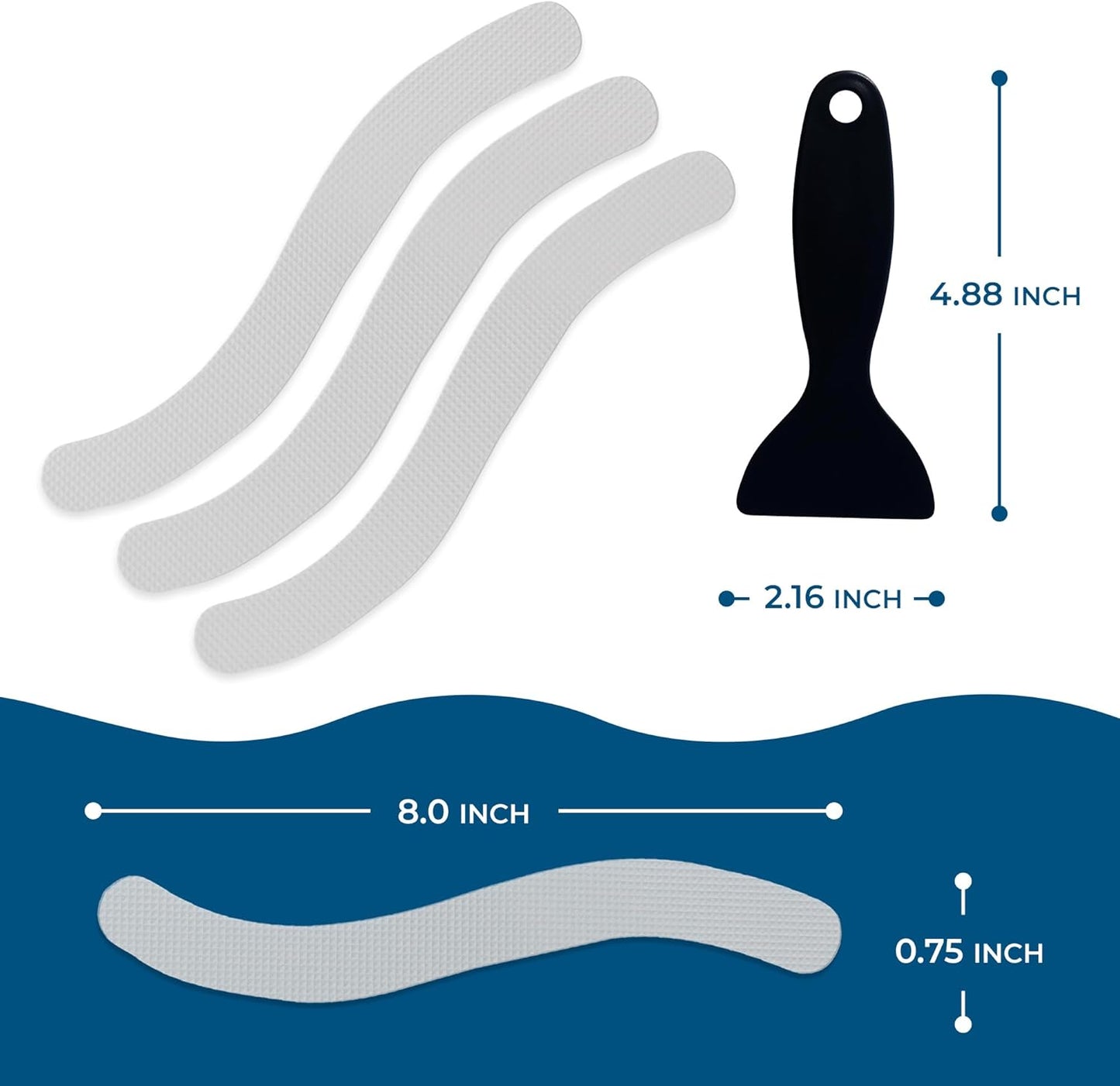 Homergy Anti Slip Shower Stickers 24 PCS, Invisible Non-Slip Shower Strips for Adults, Premium Adhesive Bath Tub Stickers