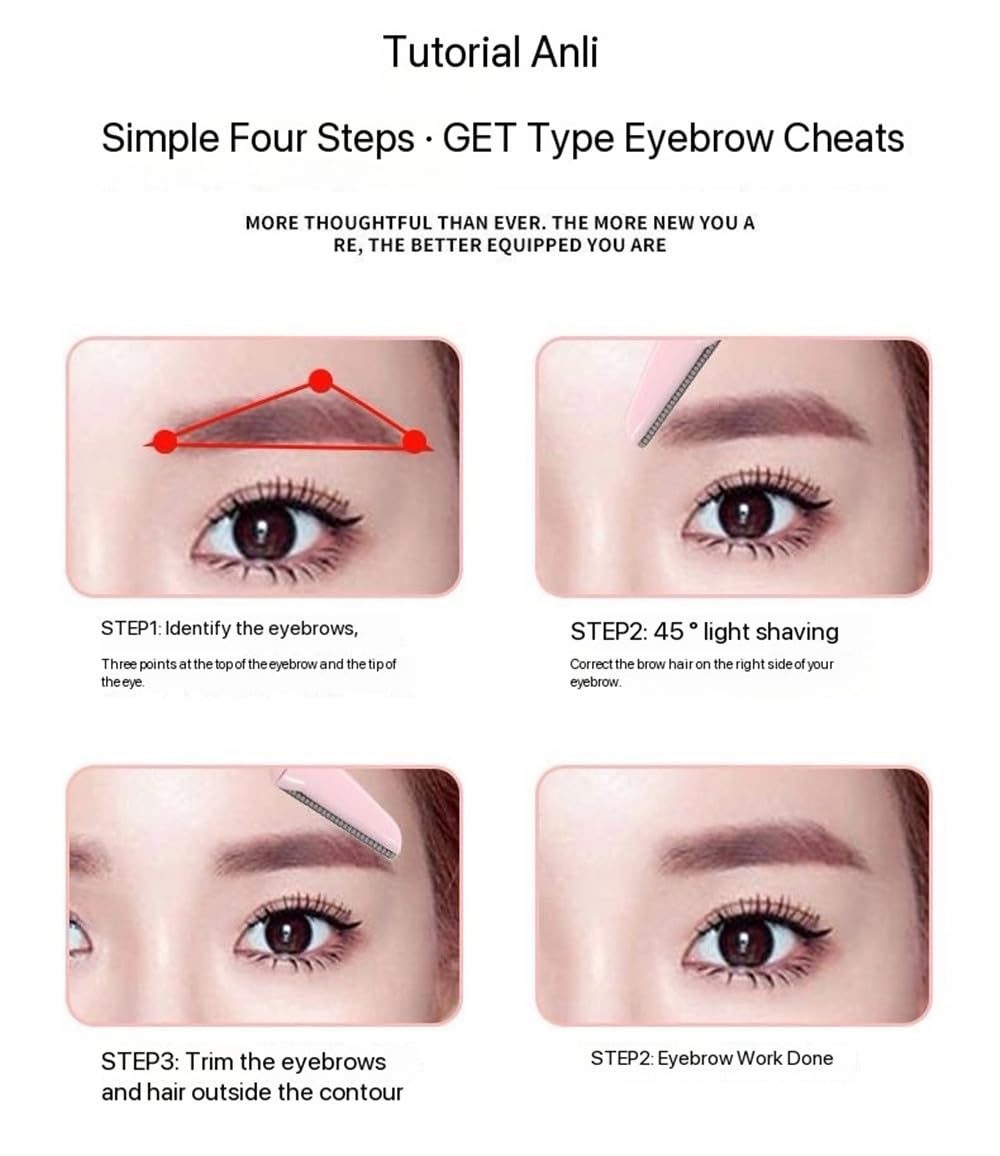 30 Pack Women's Eyebrow Razor Knife Facial Hair Shaver Folding Safety Cover Precision Trim for Fine Hair Random Color