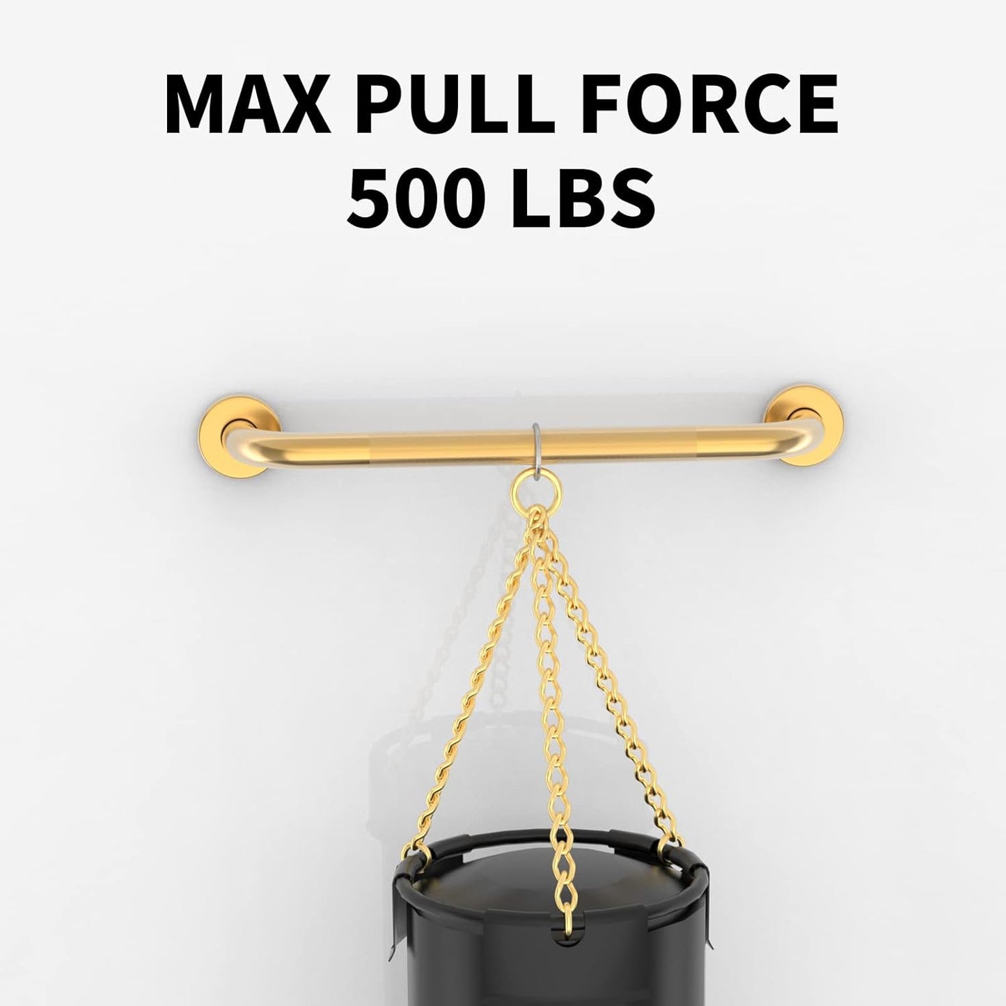 24 Inch Anti Slip Shower Grab Bar Gold, Munzong 2 Pack Bathroom Grab Bar, Knurled Bathroom Balance Bar,Safety Hand Rail Support Handicap Elderly Injury Senior Assist Bath Handle