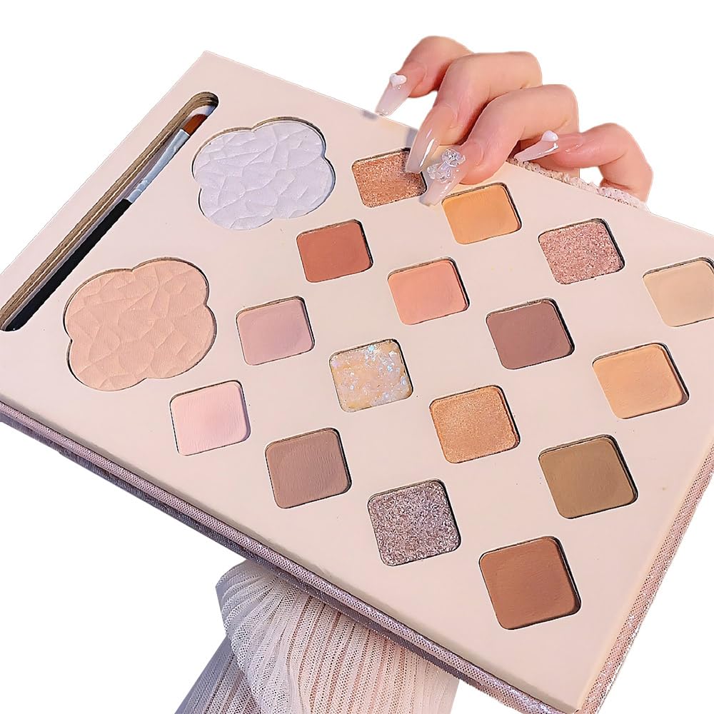 18 Girds Colorful Matte Shimmer Eyeshadow Palette for Eye Makeup,High Pigmented Eye Shadow Primers Powder Palet de sombras de ojos