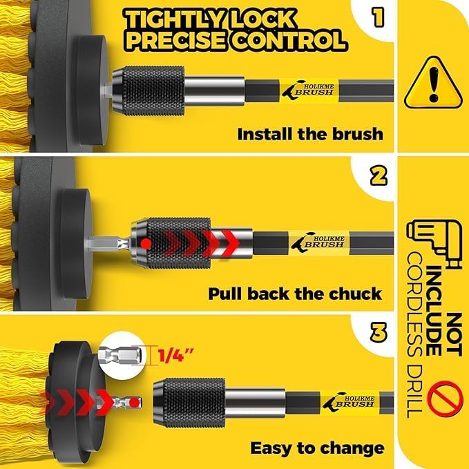 Holikme 22Pack Drill Brush Attachments Set,Scrub Pads & Sponge, Buffing Pads,Power Scrubber Brush,Car Polishing Pad Kit,Wax Applicator Pad,Car Cleaning Kit,Masonry Brushes,Cleaning Supplies